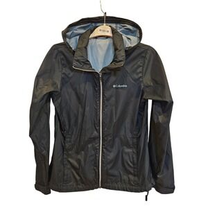 Columbia Women Sportswear Lightweight Raincoat Hooded Jacket  L Rain